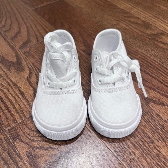 Vans baby white authentic sneakers - size toddler 4.5 - Picture 4 of 8
